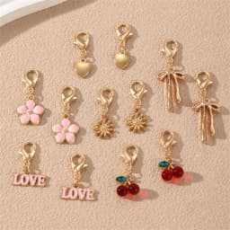 12pcs/set Enamel Flower & Cherry Shoe Clips – Cute Fruit Pendants for Crocs & Sneakers.