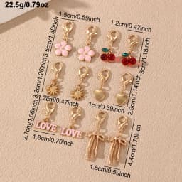 12pcs/set Enamel Flower & Cherry Shoe Clips – Cute Fruit Pendants for Crocs & Sneakers.