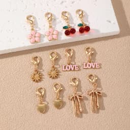 12pcs/set Enamel Flower & Cherry Shoe Clips – Cute Fruit Pendants for Crocs & Sneakers.