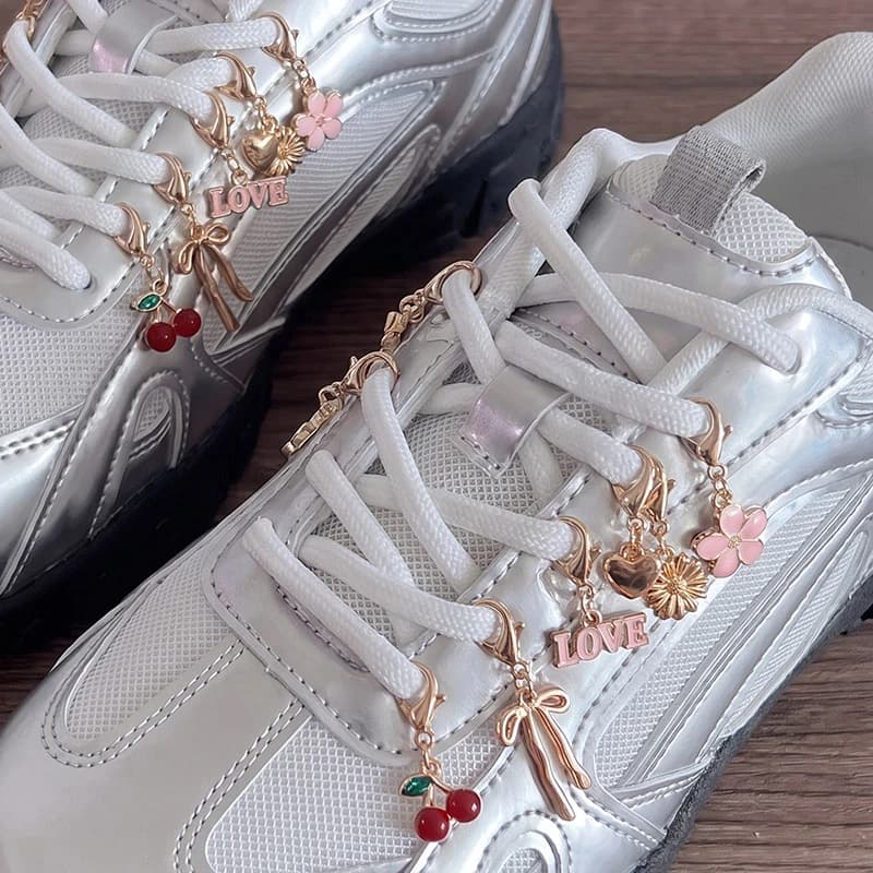 12pcs/set Enamel Flower & Cherry Shoe Clips – Cute Fruit Pendants for Crocs & Sneakers.
