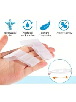2Pcs Transparent Silicone Toe Covers with Three Holes, Anti-Friction, Anti-Blister, Suitable for Day and Night Use