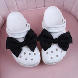 1pair Bowknot Shoe Charms for Clogs, DIY Satin Bow Shoe Decoration Charms, Removable Shoe Ornaments Clogs Sandals Accessories