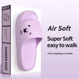 Summer Home Use EVA Slippers for Women Cute Cartoon Design Indoor Comfortable Slip-On Shoes