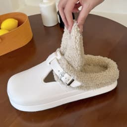 Winter Warm Fur Clogs Slippers for Women EVA Waterproof Non Slip House Slippers Woman Indoor Outdoor Thick Plush Cotton Shoes