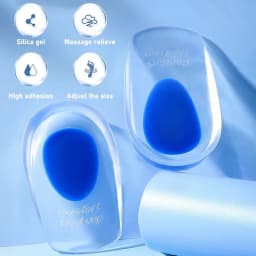 1Pair Silicone Gel Heel Insoles for Plantar Fasciitis Heel Spur U-shaped Pain Relief Protective Inserts Soft Pads for Men Women