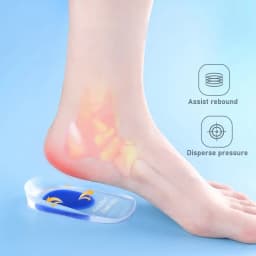 1Pair Silicone Gel Heel Insoles for Plantar Fasciitis Heel Spur U-shaped Pain Relief Protective Inserts Soft Pads for Men Women