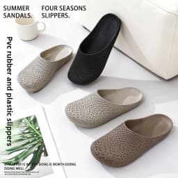Men's Summer Breathable Clogs, Anti-Slip Outdoor Slip-On Sandals, Half-Cover Casual Work Shoes with Holes