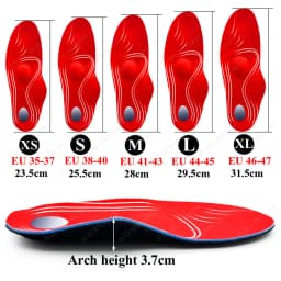 KOTLIKOFF Severe Flat Feet Insoles Orthotic Arch Support Inserts Orthopedic Shoes Sole For High Heel Plantar Fasciitis Men Woman