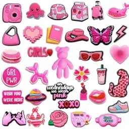 PVC Shoe Charms Garden Shoe Decoration Pink Girl Bear Dog Bag Buckle for Bag Pins Clog Accessories Wristband Women Girl Gifts
