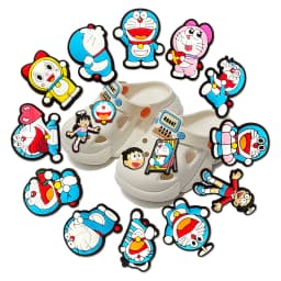 1-16pcs Doraemon Shoes Charms PVC Anime Shoe Accessories Fashion Boys Sandals Garden Shoe Buckle DIY Buckle
