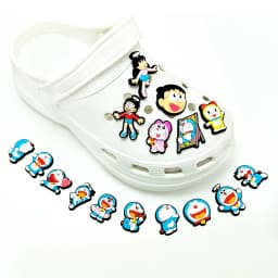 1-16pcs Doraemon Shoes Charms PVC Anime Shoe Accessories Fashion Boys Sandals Garden Shoe Buckle DIY Buckle