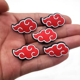 Cool Anime Red Cloud Shoe Charms Ninja PVC Clog Sandal Decorations Fashion DIY Shoe Accessories for Party Gifts Favors