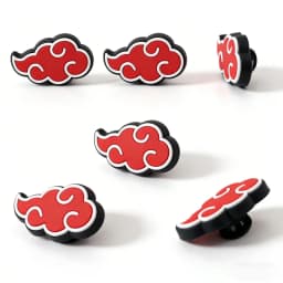 Cool Anime Red Cloud Shoe Charms Ninja PVC Clog Sandal Decorations Fashion DIY Shoe Accessories for Party Gifts Favors