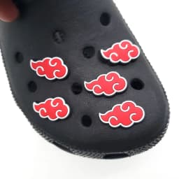 Cool Anime Red Cloud Shoe Charms Ninja PVC Clog Sandal Decorations Fashion DIY Shoe Accessories for Party Gifts Favors