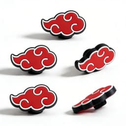 Cool Anime Red Cloud Shoe Charms Ninja PVC Clog Sandal Decorations Fashion DIY Shoe Accessories for Party Gifts Favors