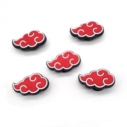 Cool Anime Red Cloud Shoe Charms Ninja PVC Clog Sandal Decorations Fashion DIY Shoe Accessories for Party Gifts Favors