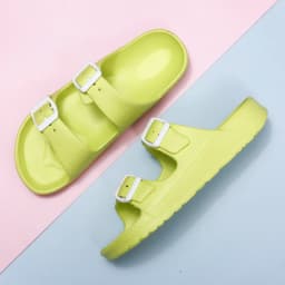 Lightweight adjustable EVA sandals with dual straps for couples. Ideal for outdoor & indoor use.