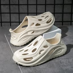 Women's Summer Shoes with Thick Soles Men's Perforated Shoes Quiet Odor Proof Water Wading Quick Drying Sports Non Slip Sandals