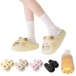 Adorable Waterproof Cat Slippers Bottom Cat Paw Closed Toe Cat Paw Slippers Anti Slip Soft Bottom Ladies Slippers Home