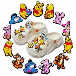 15-66Pcs Winnie Pooh Shoe Charms Set Cartoon Shoes Decoration Accessories DIY Classic Clog Sandal Buckle Friends Gifts