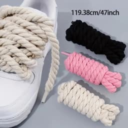 Handmade Braided Shoelaces - Durable and Thick Canvas Shoe Accessories for Lightweight Footwear