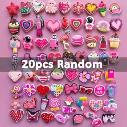 10/20/50 Sets of Randomly Mixed Pink Shoe Decorations, Pink Shoe Decoration Sets - Creative Street Style Shoe Decorations