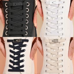 1 Pair No Tie Shoe Laces Press Lock Shoelaces Without Ties Elastic Laces Sneaker Kids Adult Widened Flat Shoelace for Shoes
