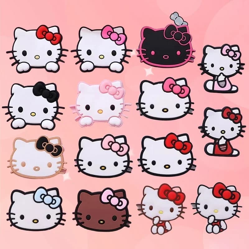 New Hellokitty 1pcs cute Sanrio shoe Charms cartoon cat clogs Accessories for Sandals pins Decorate girls kids Birthday Gifts