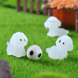 4PCS Shoe Charms Set Accessories Hole Shoe Buckle Cute White Luminous Puppy ABS Shoes Decorations for Sandals Beach Bag DIY Gift