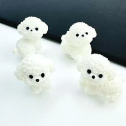 4PCS Shoe Charms Set Accessories Hole Shoe Buckle Cute White Luminous Puppy ABS Shoes Decorations for Sandals Beach Bag DIY Gift