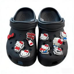 10PCS Cute 3D Hello Kitty Shoes Charms Set Red Bow & Milk Bottle Shoe Accessories Perfect Gift for Girls and Kawaii Lovers 