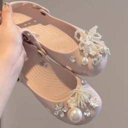 1 Set New Set Women's Ballet-Style Shoe Charms Crystal Fashion Pearl Flower Shoe Decoration Set DIY Shoe Decoration Accessories