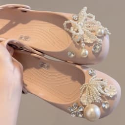 1 Set New Set Women's Ballet-Style Shoe Charms Crystal Fashion Pearl Flower Shoe Decoration Set DIY Shoe Decoration Accessories