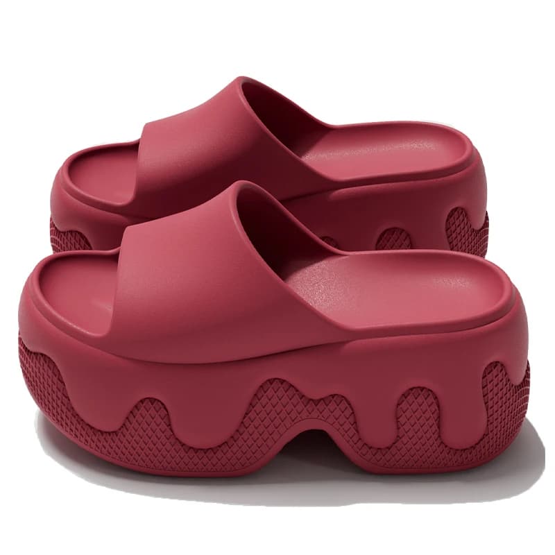 Chunky Platform Ice Cream Slippers Women 2026 Summer Eva Wedge Heeled Sandals Woman Non Slip Thick Sole Beach Sandles Female