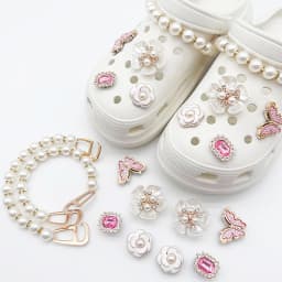 Combination Series DIY Shoe Charms for Crocs, Pearl Shoe Chains & Shoe Decorations (50PCS) Shoe Accessory Set