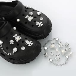 Combination Series DIY Shoe Charms for Crocs, Pearl Shoe Chains & Shoe Decorations (50PCS) Shoe Accessory Set