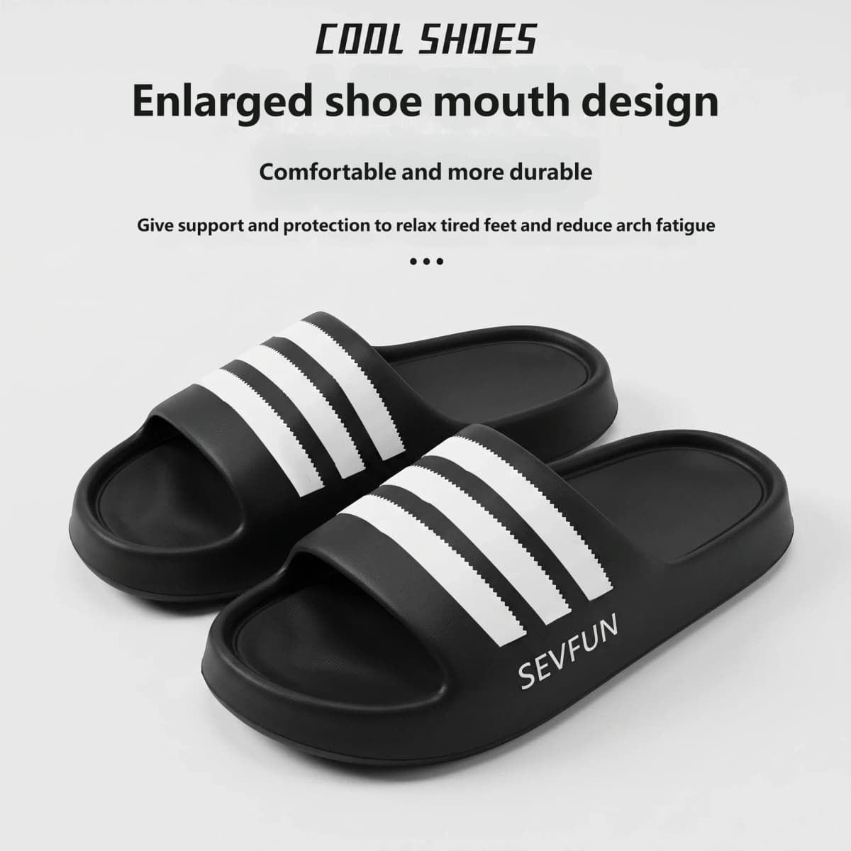 Men Striped EVA Slides Summer Non Slip Slippers Soft Cushion Open Toe Sandals Indoor Home Outdoor Beach Casual Shoes