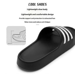 Men Striped EVA Slides Summer Non Slip Slippers Soft Cushion Open Toe Sandals Indoor Home Outdoor Beach Casual Shoes