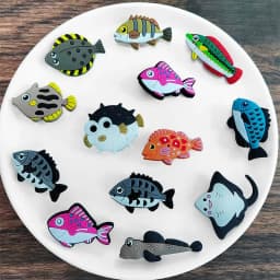 2024 PVC fish series 2pcs lot cute shoe buckle charms accessories decorations for sandals sneaker clog unisex lovers gift drop