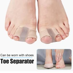 Gel Bunion Toe Separator W/Fabric Lining for Big Toe,Silicone Toe Spacers Breathable Toe Corrector Protector for Overlapping Toe