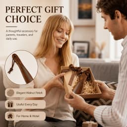 1Pc Wooden Shoehorn, Smooth Edge & Ergonomic Grip, Lightweight Durable Shoe Helper, Daily Use Essential, Great Gift for Family