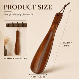 1Pc Wooden Shoehorn, Smooth Edge & Ergonomic Grip, Lightweight Durable Shoe Helper, Daily Use Essential, Great Gift for Family
