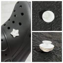 30Pcs Transparent & Black Buttons Accessories For DIY Sandal Shoe Charms Jewelry Decor