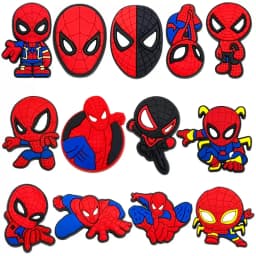 13-45Pcs Cartoon superhero Shoe Charms for Crocs, Clogs Bubble Slides Shoe Accessories DIY Shoe Decoration Buckle Party Gifts