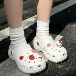 Sweet & Cool Hello Kitty Set DIY Shoe Charms Tomato Red Garden Accessories Buckle Fit Clogs Sandals Decorate Party Gifts