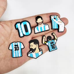 16pcs Football Superstar Shoe Buckle Accessories PVC Sandal Shoes Charms Clogs Pins Decor Kids Man Party Gift