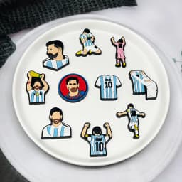16pcs Football Superstar Shoe Buckle Accessories PVC Sandal Shoes Charms Clogs Pins Decor Kids Man Party Gift