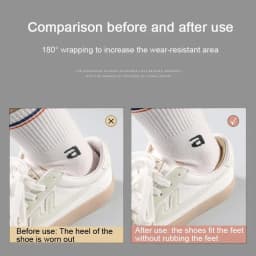 2Pcs Soft Heel Insoles Pads Pain Relief Cushions Size-Adjustable Anti-Wear Inserts for Sneakers Loafers and High Heels