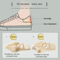 2Pcs Soft Heel Insoles Pads Pain Relief Cushions Size-Adjustable Anti-Wear Inserts for Sneakers Loafers and High Heels