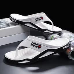 Men's New Spring and Summer Casual Color-Blocking Versatile Eva Comfortable Flip-Flops for Indoor Home Bathroom and Outdoor Daily Use